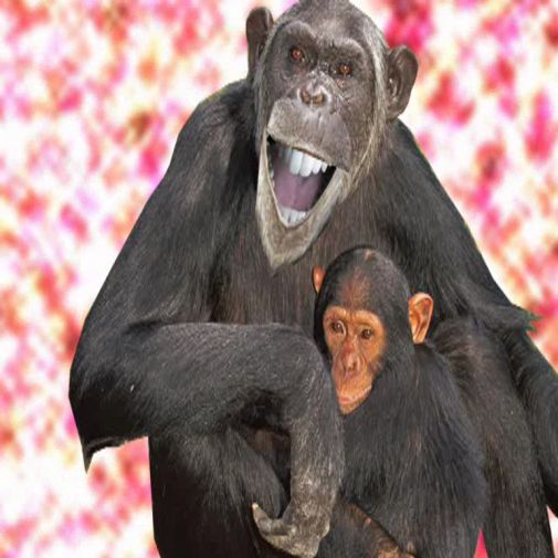 Mama monkeys sings a small lullaby to her little