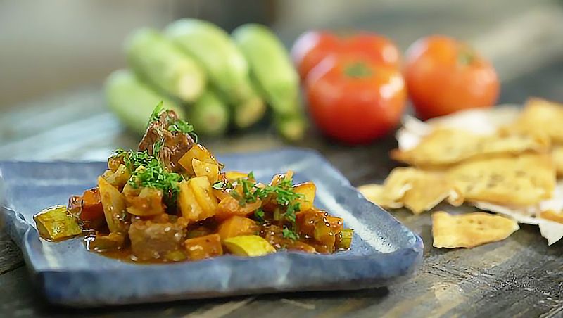Tourly Stew with Beef Pita Bread