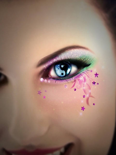 Olho com strass Ying Yang