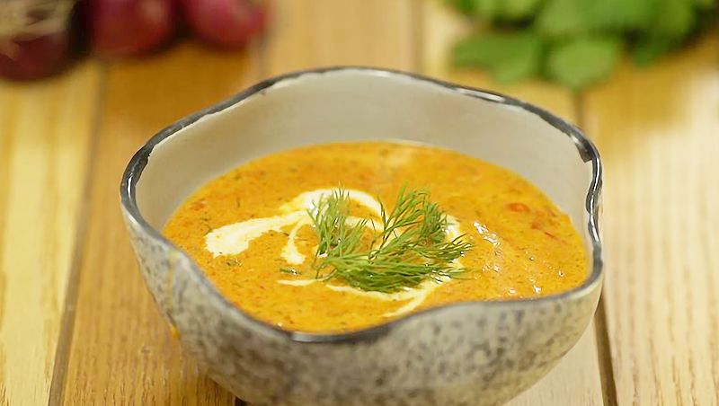 Roasted Red pepper Soup with Dill