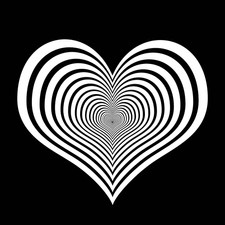 Coração ilusão de ótica