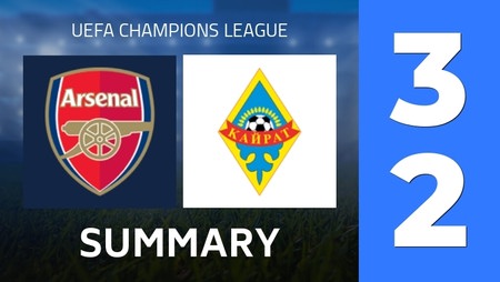 Summary : Arsenal FC - FC Kairat Almaty (3 - 2) - Final Score