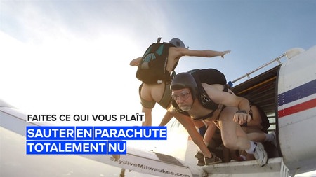 Saviez-vous que le 100ème saut en parachute se fait nu ?