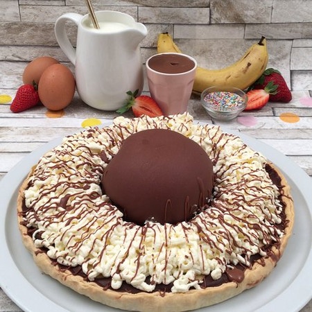 Tarte choco-banane au cœur glacé