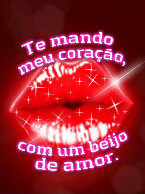 Te mando meu coracão, com um beijo de amor