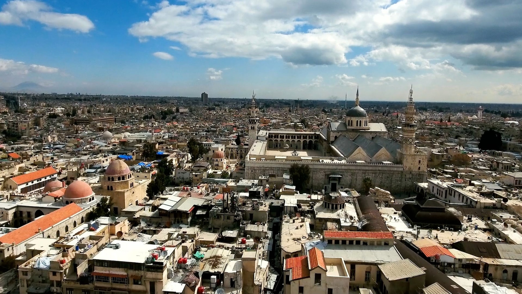 Damas, Syrie : Visite en drone de la splendeur de la mosquée des Omeyyades