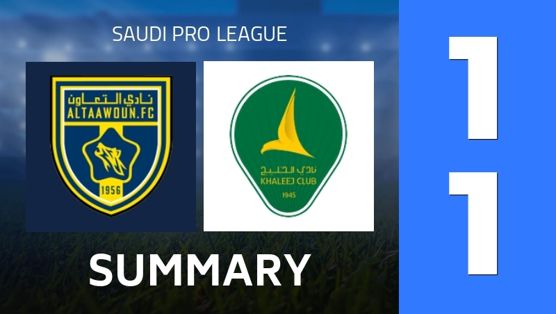 Summary : Al-Taawoun FC - Al-Khaleej Club - Saudi Pro League 25/26