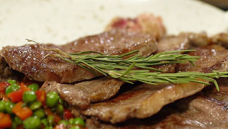 Roasted Beef with Mashed Sweet Potato
