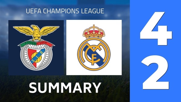 Summary : SL Benfica - Real Madrid (4 - 2) - Final Score