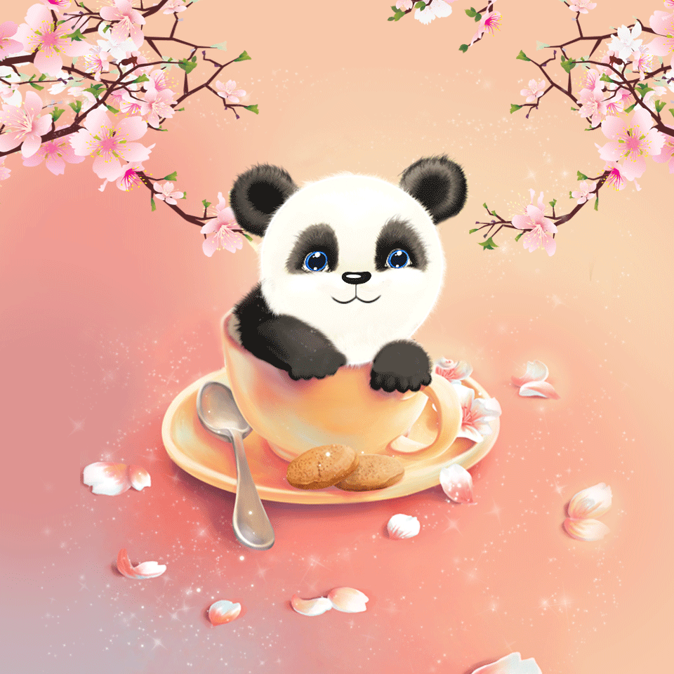 Panda cup licks screen