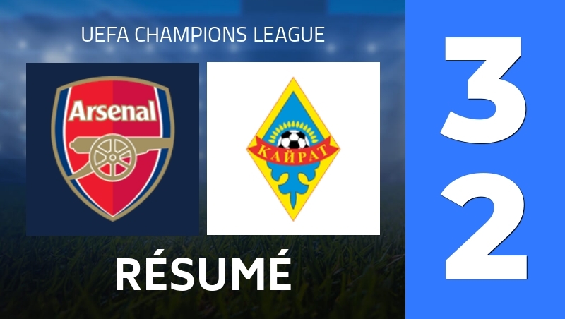 Résumé : Arsenal FC - FC Kairat Almaty - UEFA Champions League 25/26