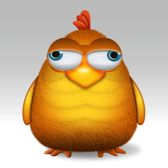 Chick loses his feathers !