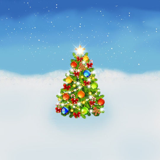 Árvore de natal colorida