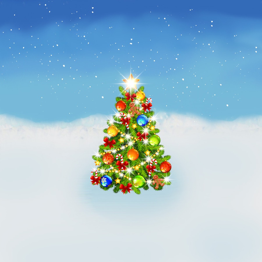 Árvore de natal colorida