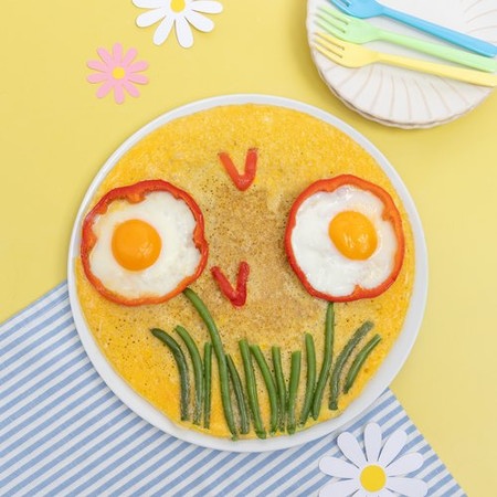 L'omelette poivrons-haricots verts