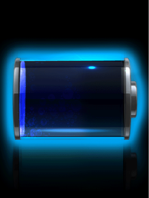 Neon blue battery