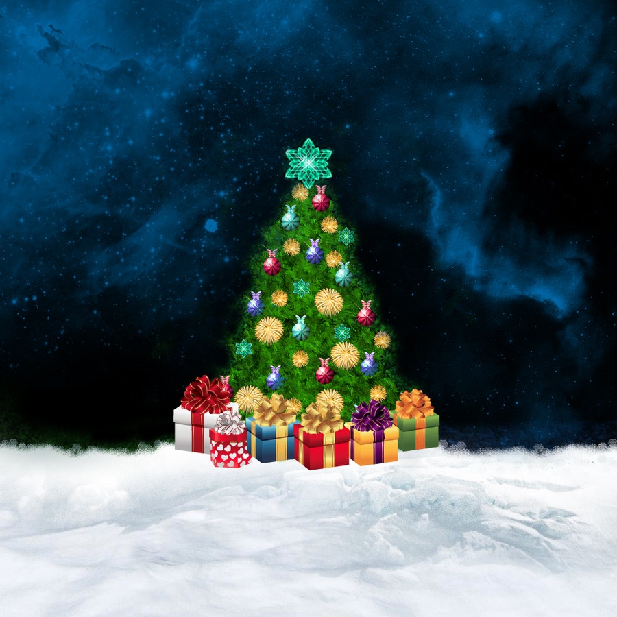 Árvore de Natal recheada de presentes