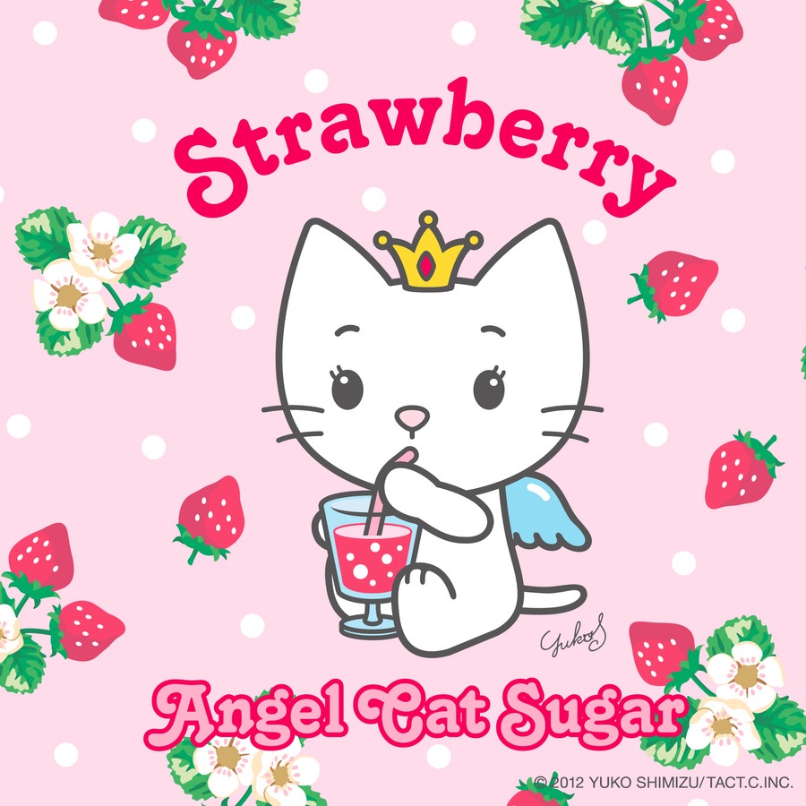 Gatinha comendo morango