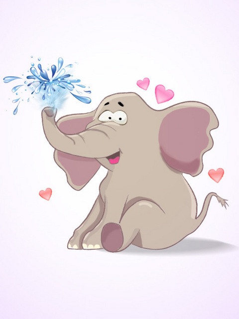 Elefante molha a tela