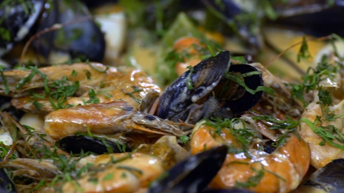 Fruits de mer à la coriandre