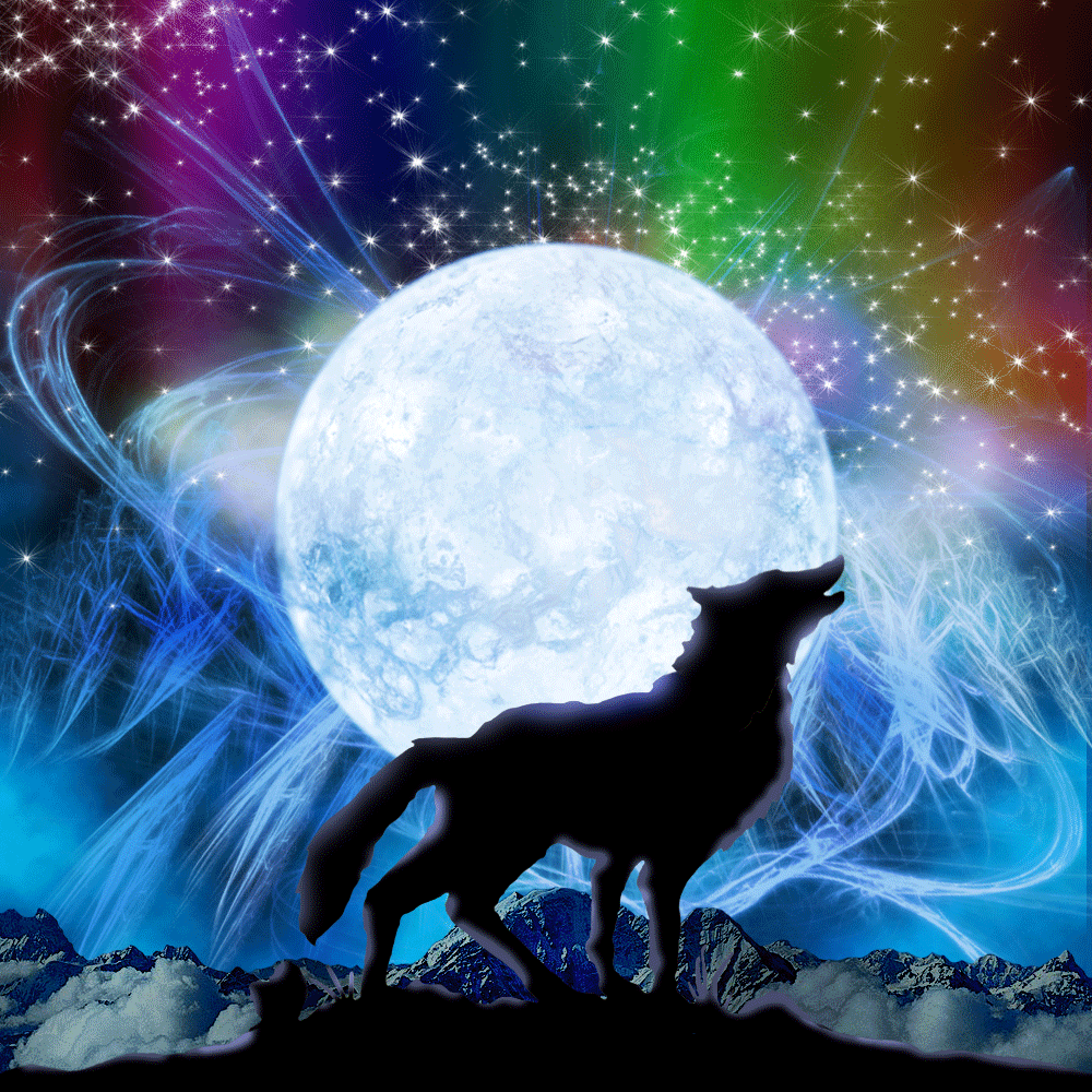 Werewolf during a full moon night