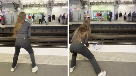 Match de tennis improvisé sur les quais du métro parisien